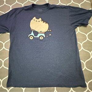 Pusheen Short Sleeve T-Shirt Large 60%Cotton/40% Polyester  Blue